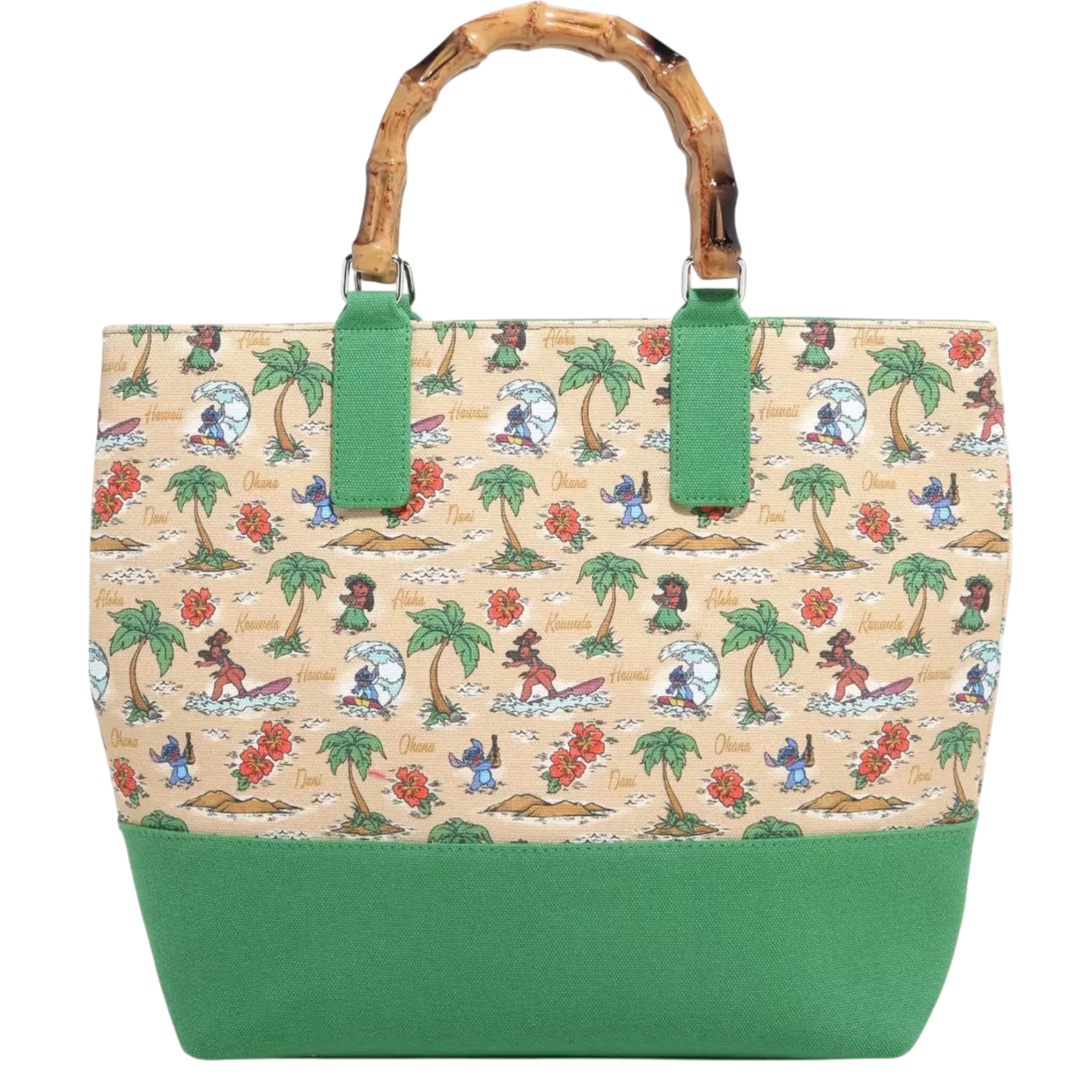 Disney Lilo & Stitch Beach Scenes Allover Print Canvas Tote Bag