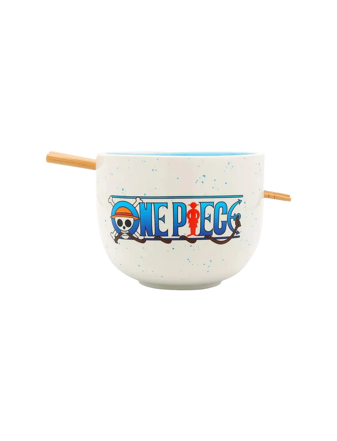 One Piece Logo Speckled Ramen Bowl With Chopsticks