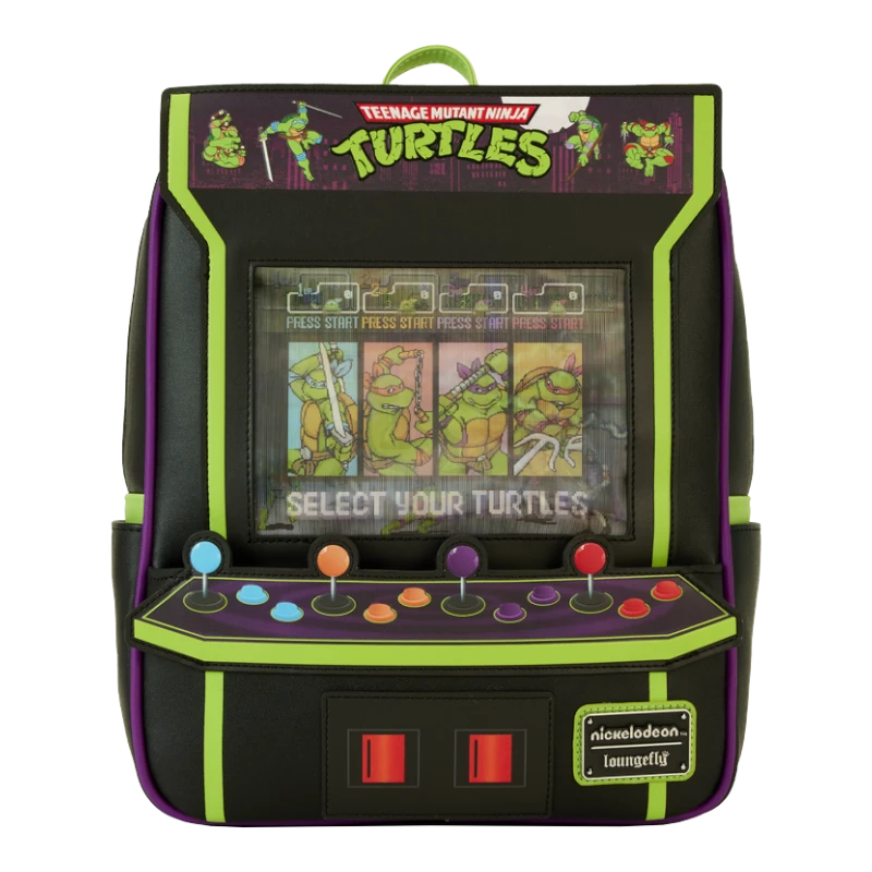 Teenage Mutant Ninja Turtles 40th Anniversary Vintage Arcade Lenticular Glow Mini Backpack