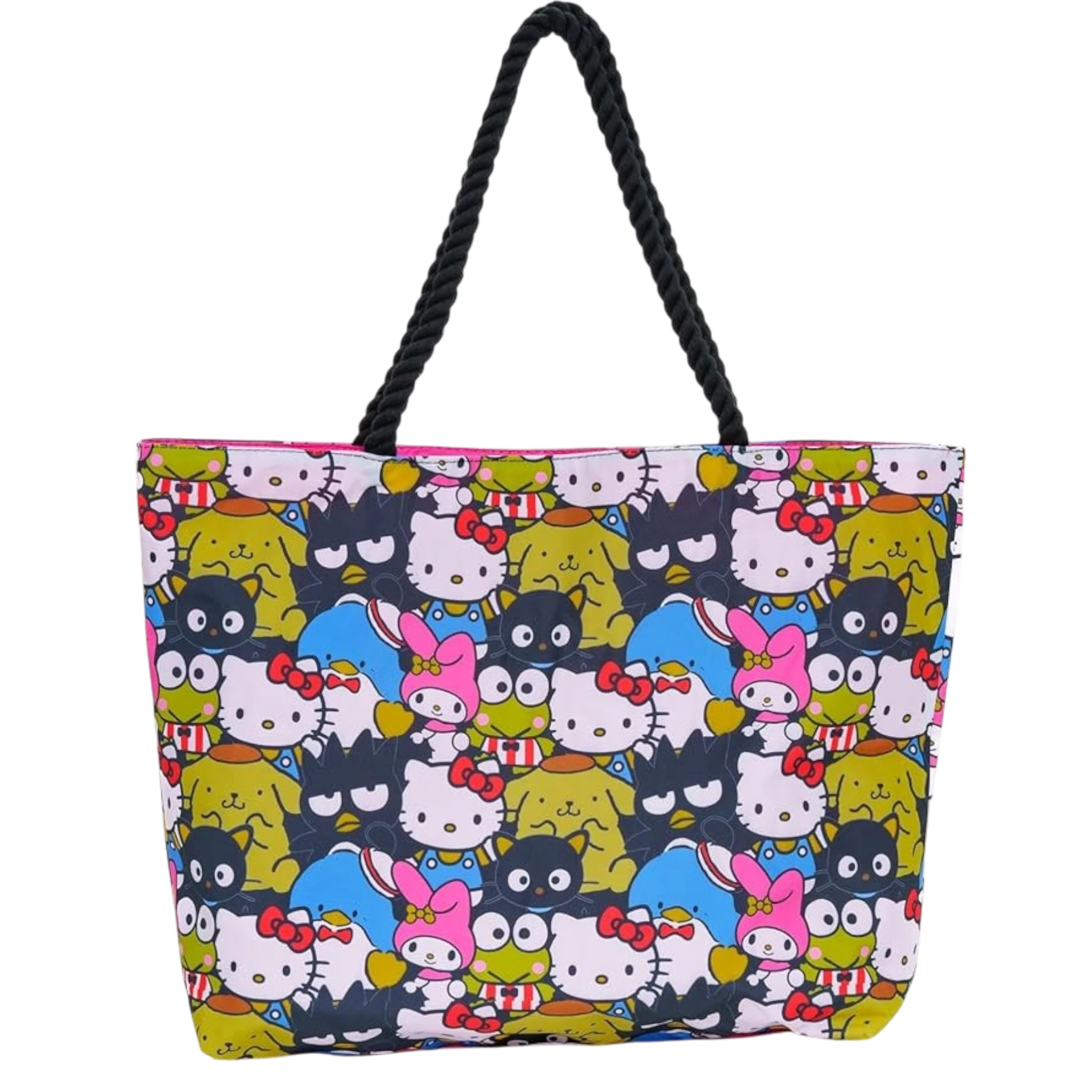 Hello Kitty Friends Tote My Melody Keroppi Pompompurin Badtz-Maru Print Bag