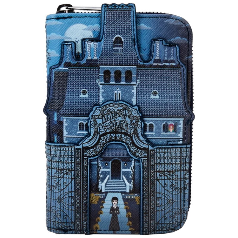 The Addams Family — Wednesday Nevermore Academy Castle Zip Around Wallet | AE Toy Box